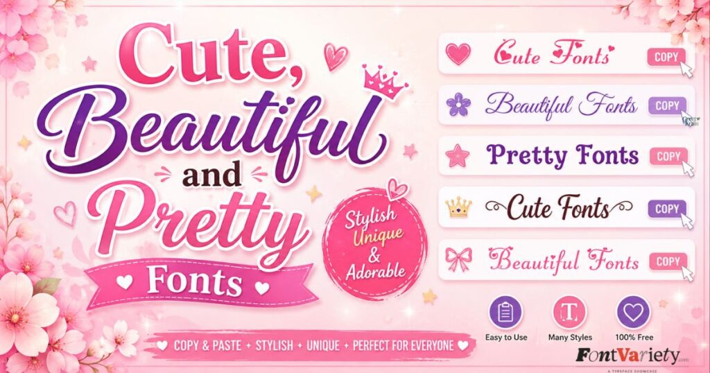 Cute, Beautiful and Pretty Fonts